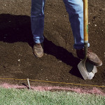 Retaining Wall Installation Dig Trench
