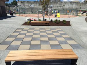 Checkerboard of Mutual Materials Vancouver Bay slabs, Federal Way WA