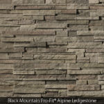 Cultured Stone veneer in a dark blend Pro-Fit Alpine Ledgestone Black Mountain manufactured stone at Mutual Materials