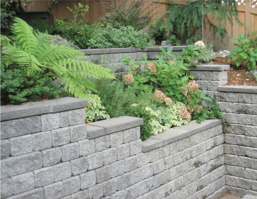 concrete block retaining wall