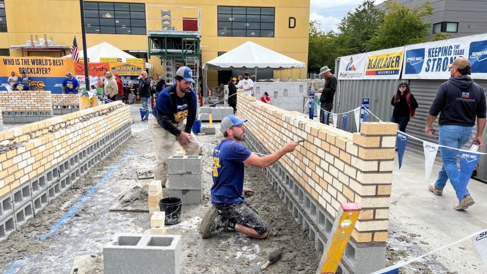 Spec Mix® Bricklayer 500 Competition Walls Under Construction, Seattle, WA, August 2022