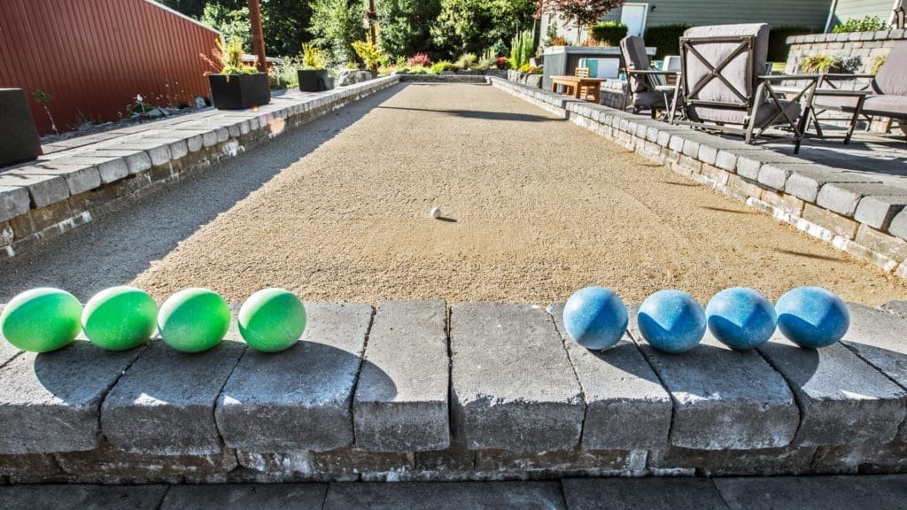 Mutual Materials TuscanStone™ Retaining Wall Bocce Ball Court