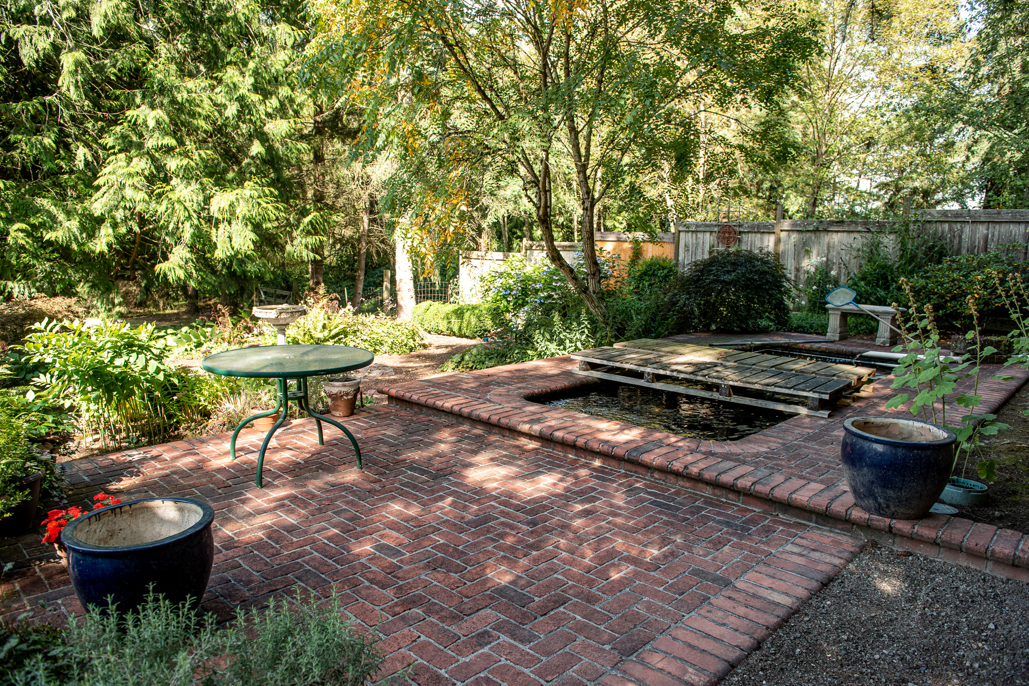 Red clay brick patio