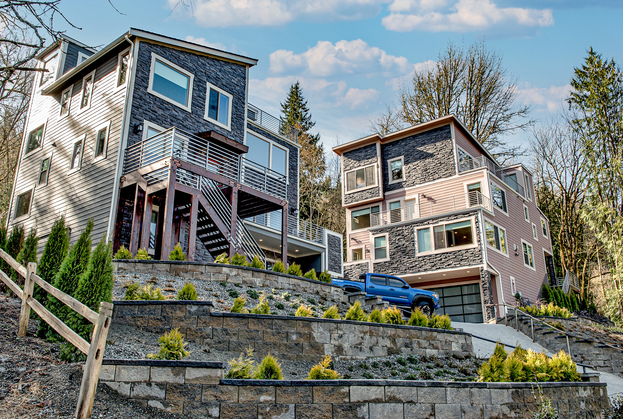 House faced with Cultured Stone drystack ledgestone