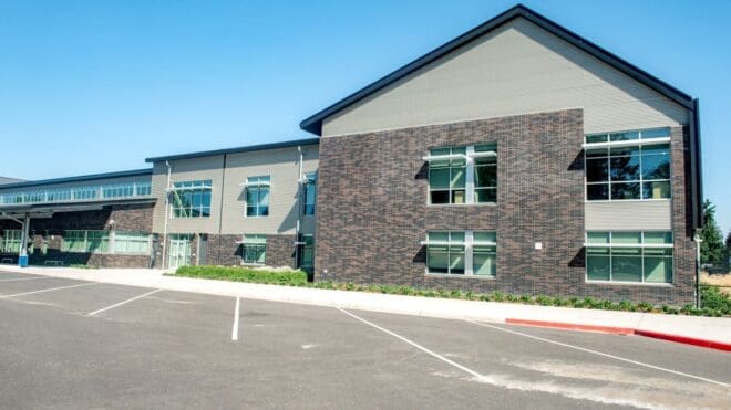 Renovated Glacier Middle School With Multicolored Face Brick From Mutual Materials