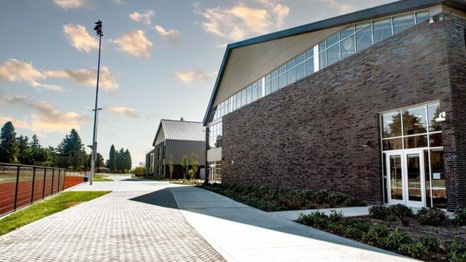 Glacier Middle School Renovation With Mutual Materials Multicolor Face Brick Blend