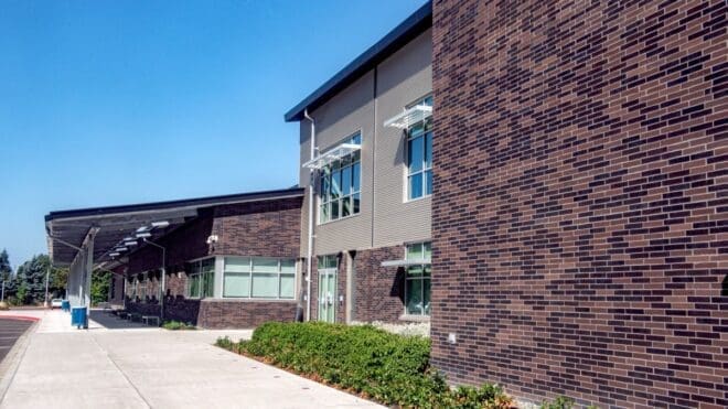 Remodeled Glacier Middle School With Mutual Materials Custom Brick Blend Veneer