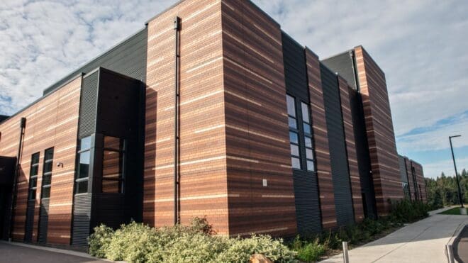 Exterior wall on Lakewood High School