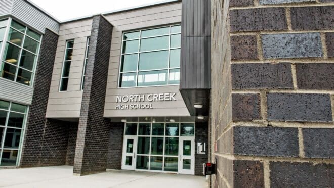 front entrance to north creek high school