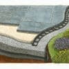 Cross-section of paver edge restraint