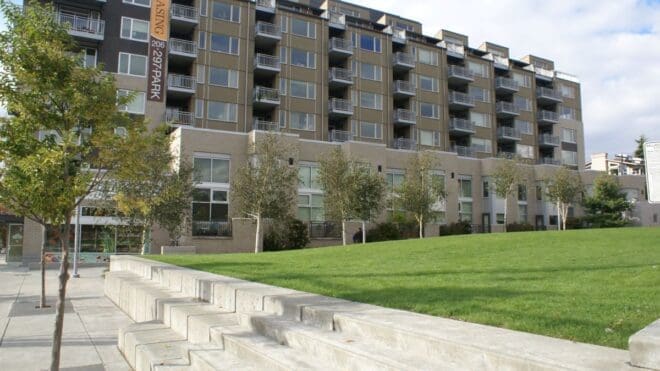 On The Park Condominiums in Ballard, WA with Pewter Face Brick from Mutual Materials