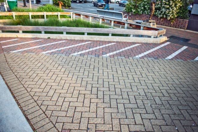 parking strip made of permeable pavers in kirkland, wa