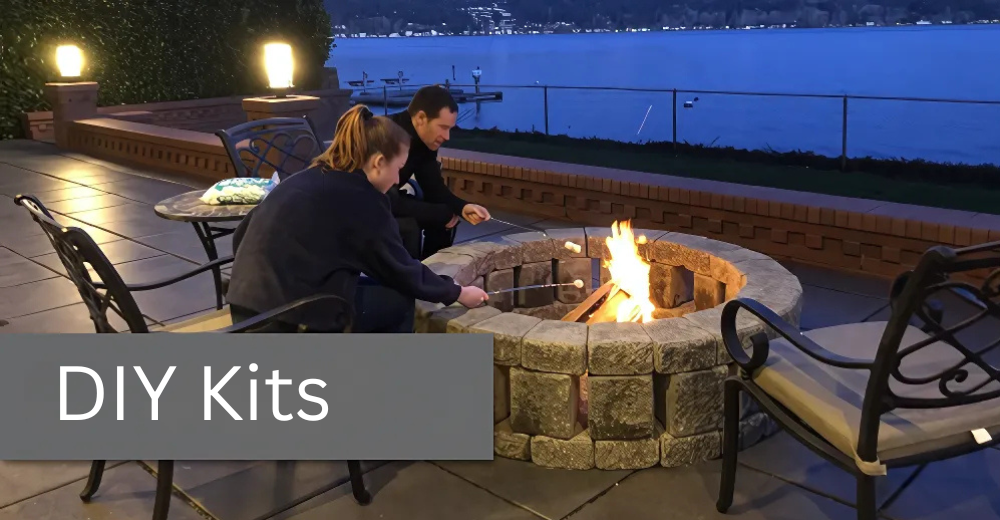 Toasting marshmallows around a mutual materials fire pit