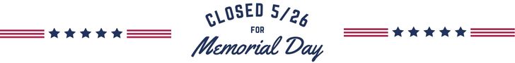 Mutual Materials is closed on 5/26 for Memorial Day